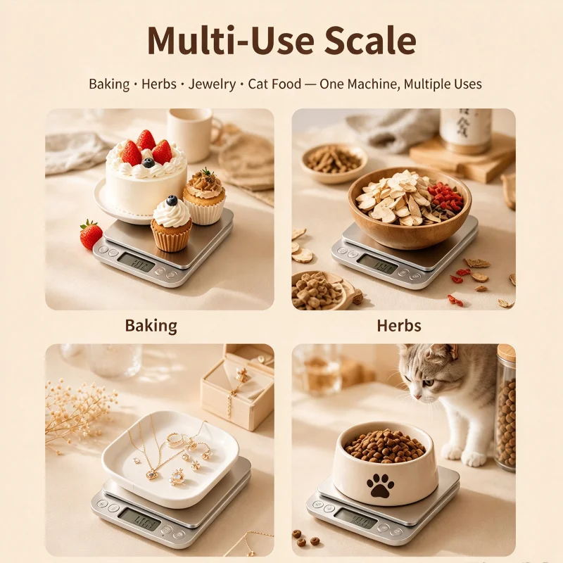Kitchen Digital Food Scale Lcd Screen Small Precision Weighing Device For Cooking Flour Sugar Dessert Baking Kitchen Accessories