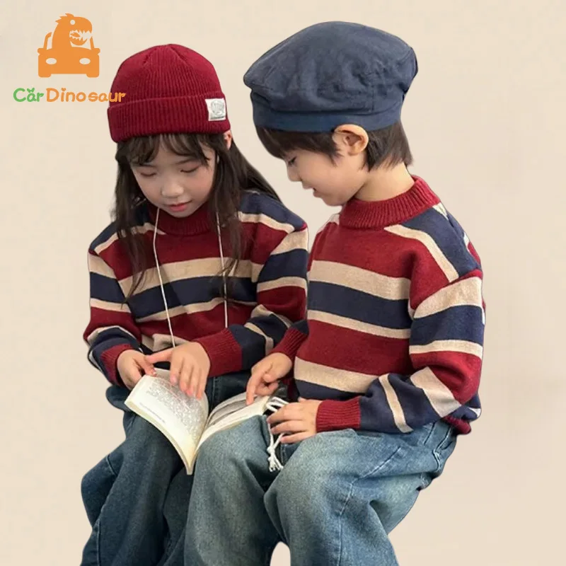 

От 1 до 12 лет, одинаковые комплекты для всей семьи, брата и сестры, сестры и братьев, S-3XL, одинаковые комплекты для всей семьи, цветной лоскутный полосатый новогодний свитер на 2025 год