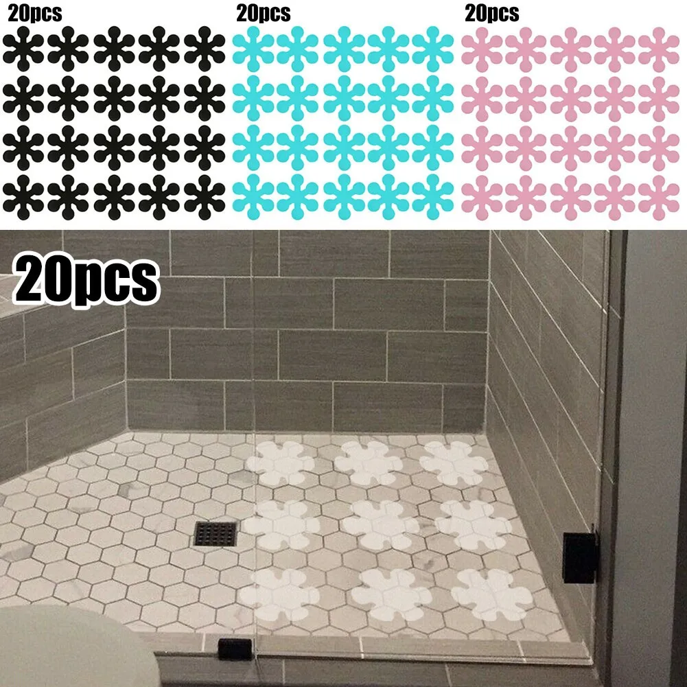 20 Pcs  Bathtub  Anti-slip Strips Stickers Floor Flower Self-Adhesive Tape Non-Slip Waterproof Shower Decals Bathroom Accessory