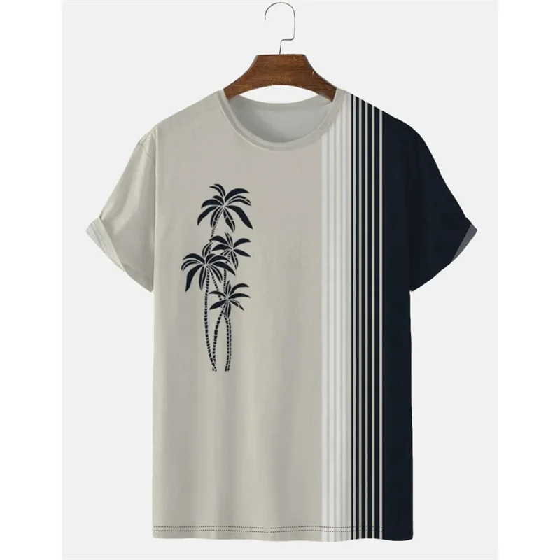 

Men's Hawaiian Pattern T-Shirt 3D Printed Coconut Tree Design Summer Casual Harajuku O-Neck Short Sleeve Unisex Top