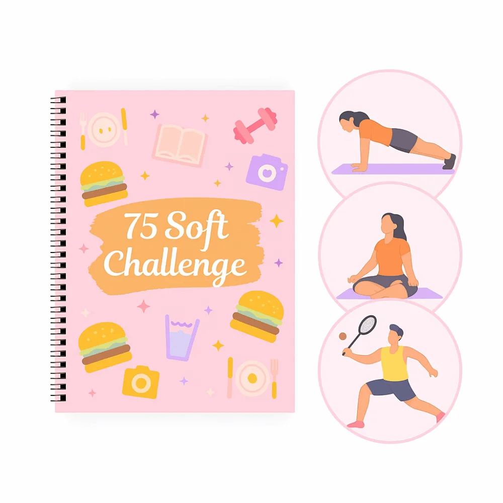 A4 75 Soft Challenge Journal Progress Tracking Goal Setting 75 Day Soft Challenge Book Daily Planner Rainbow Pages 75 Tracker
