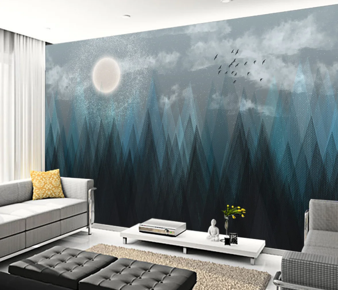 

beibehang Photo 3d Wallpaper morning forest artistic conception scenery Murals Living Room Bedroom Waterproof Wall Painting