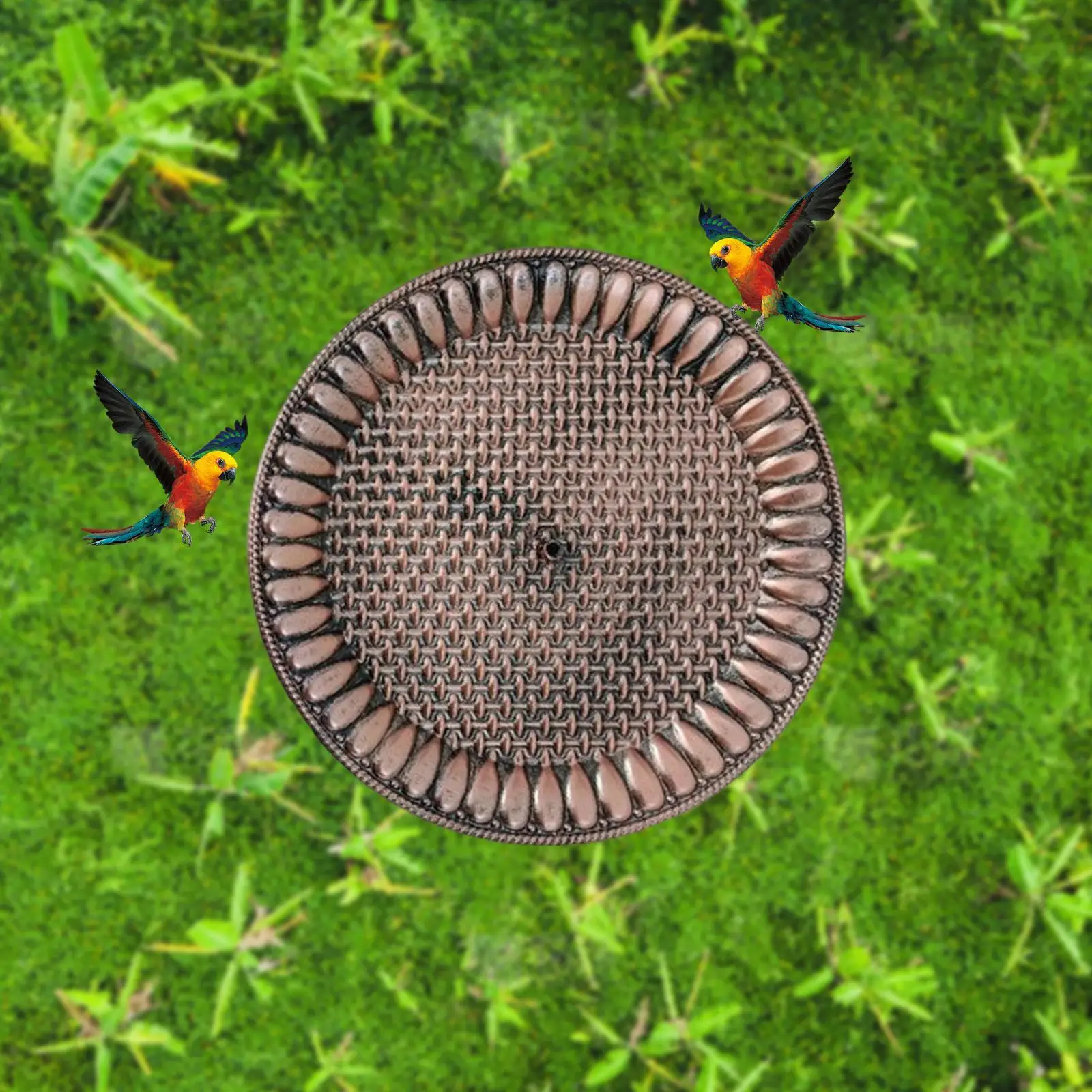 

Bird Feeder Garden Bird Bath Multipurpose Weatherproof Birdbath with Stake for