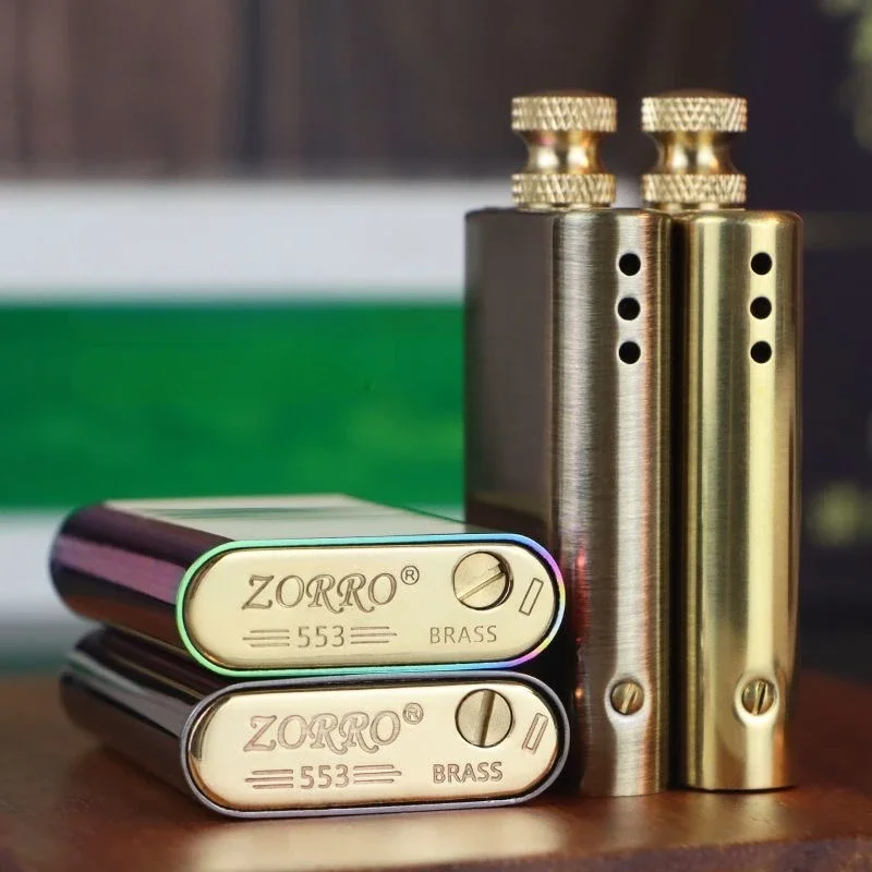 New Zorro Match Box Kerosiene Lighter Brass Creative Torch Drawing Millions of Match Mobile Men's Collection Gifts