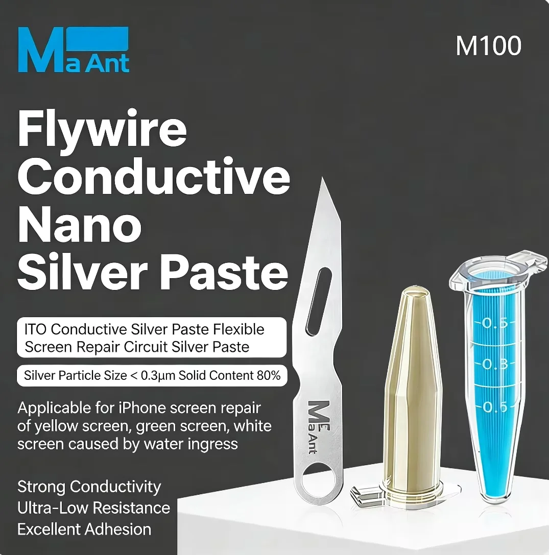 MAANT M100 Conductive Nano Silver Paste Set  for Phone Screen Jump Wire Repair High Conductivity Strong Adhesion