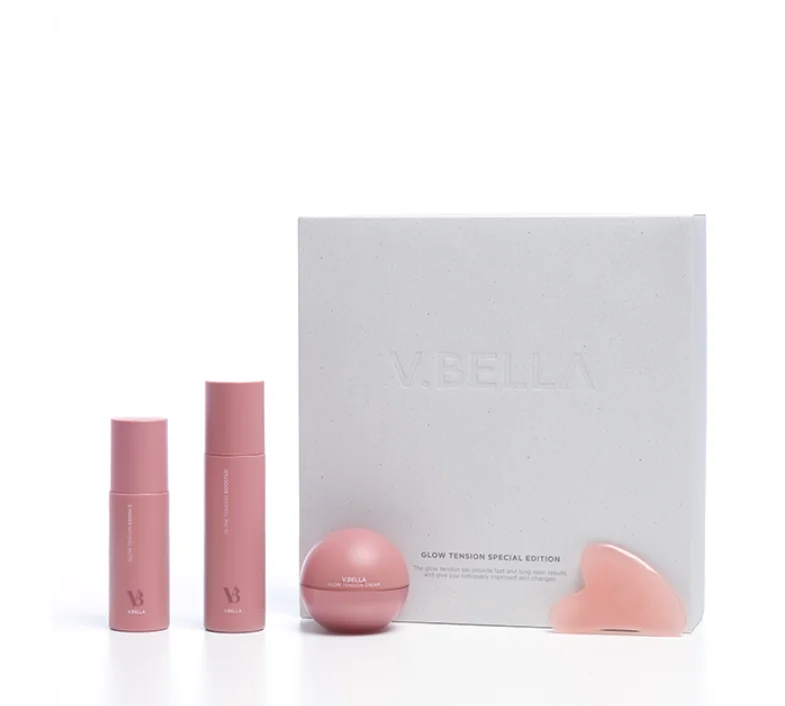 V.BELLA Korean Skin Care Glow Tension Set - Toner&Essence&Cream - Hydrating, Brightening & Firming