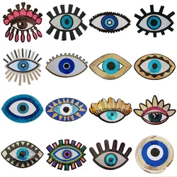 Evil Eye Embroidery Patches Fashion Sequin Appliques DIY Sewing Accessories Iron-on Stickers Punk Decoration Patch for Clothing