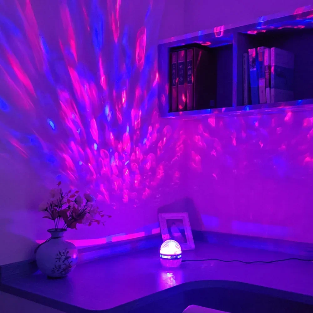 LED Starry Sky Projector Light with Remote Control USB Colorful Christmas Night Light for Magic Ball Stage KTV Room Decorations