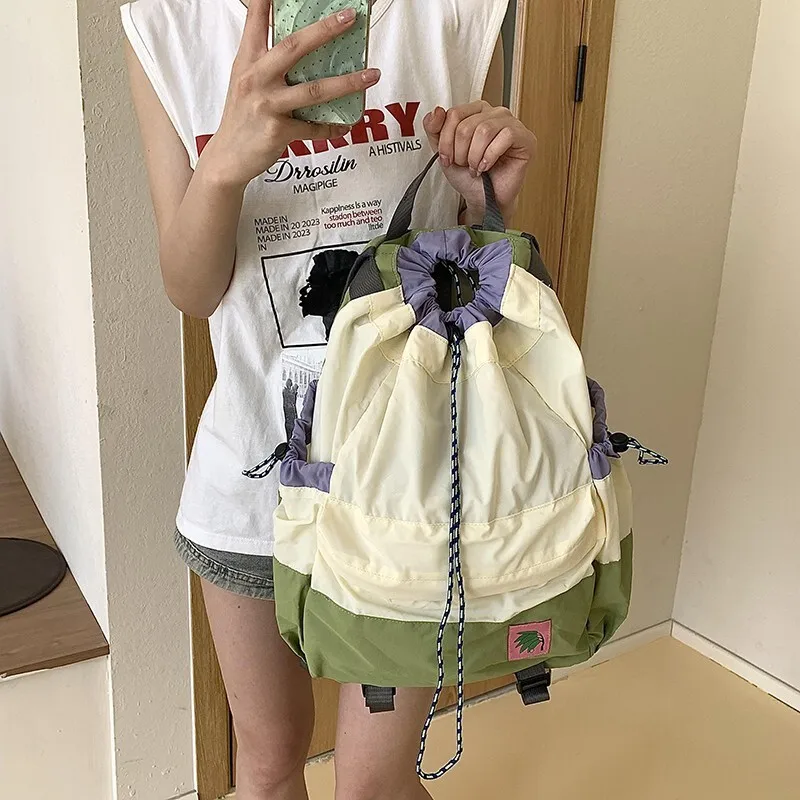 New Ladies' Shoulder Bag Lightweight Casual Drawstring Sport Backpack For Outdoor Activities Leisure Hiking Backpack