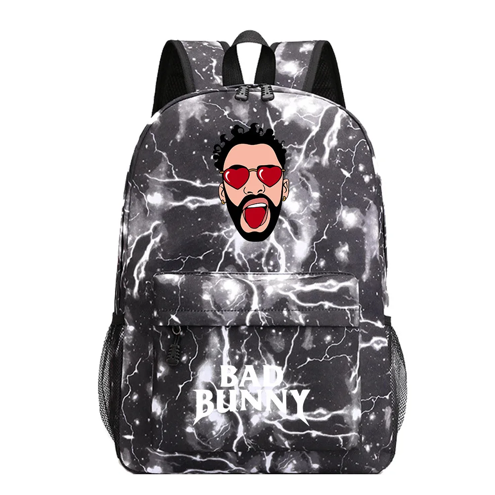 Hip Hop Youthful bad bunny Student School Bags Notebook Backpacks Printed Oxford Waterproof Boys/Girls Funny Travel Bags