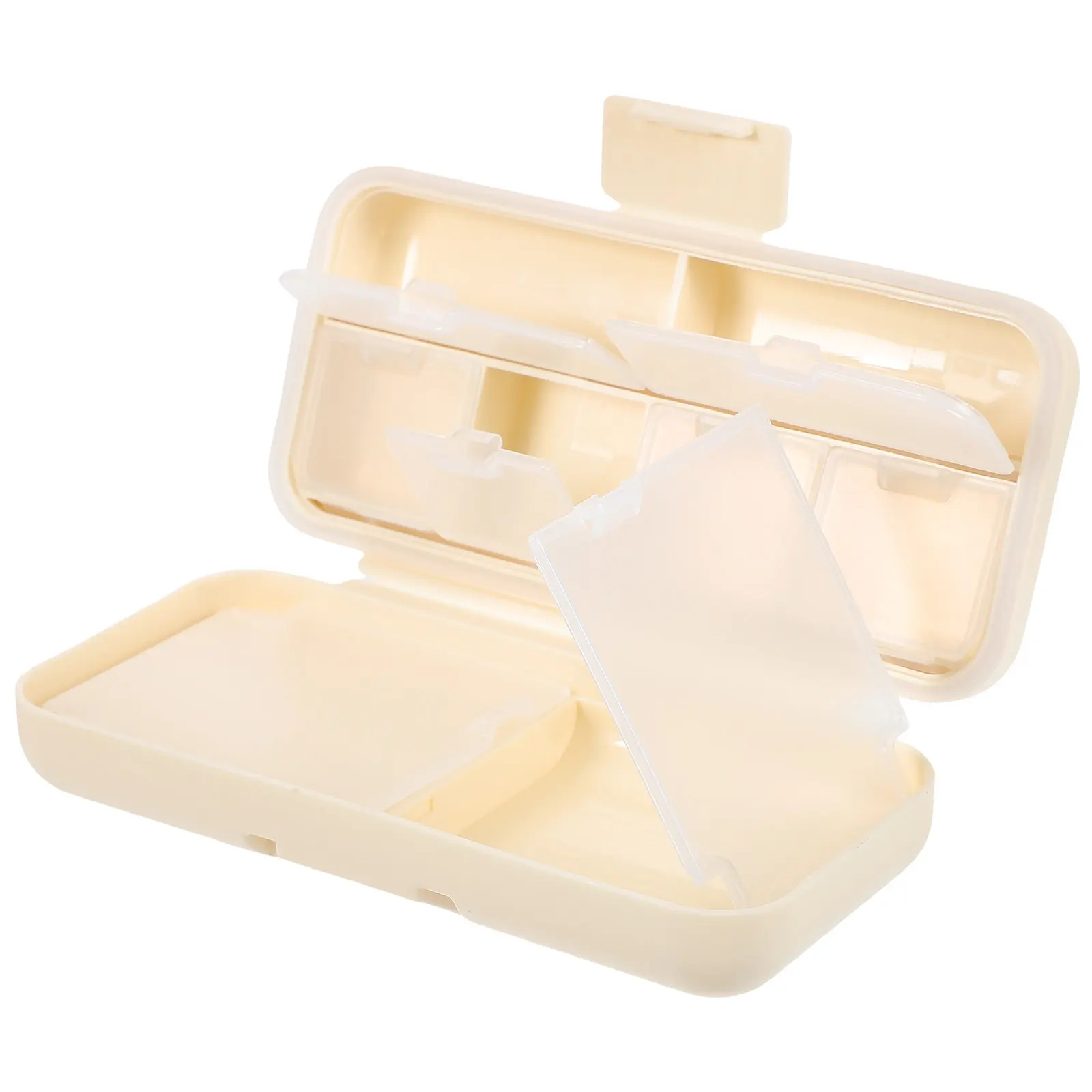 Portable Pill Dispenser Organizer Travel Medicine Case Small Compact Daily Tablet Storage Box for Elderly and on The Go Use