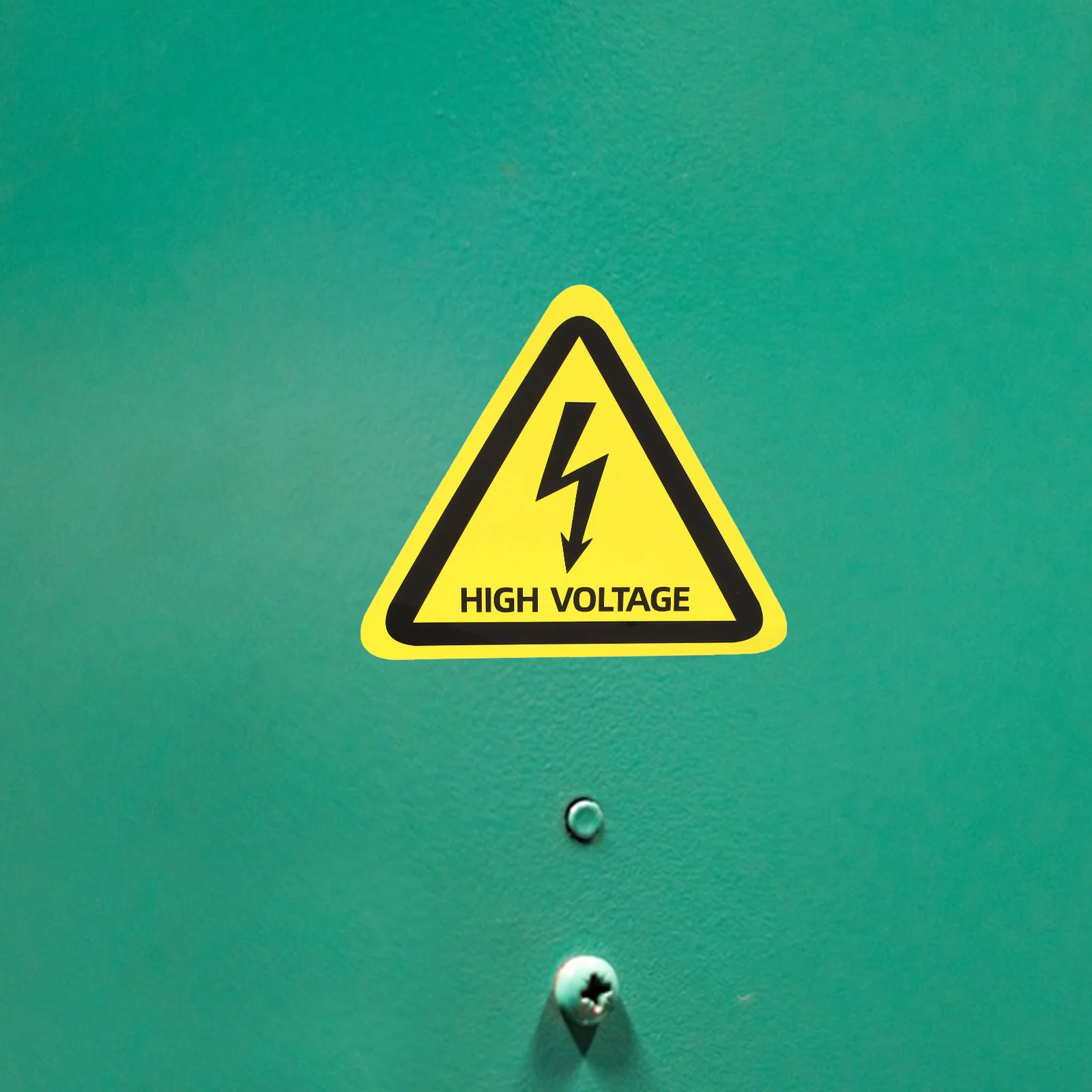 

6 Inch High Voltage Safety Sticker Yellow Triangle Warning Sign Labels Self Adhesive Electrical Equipment Caution Notice