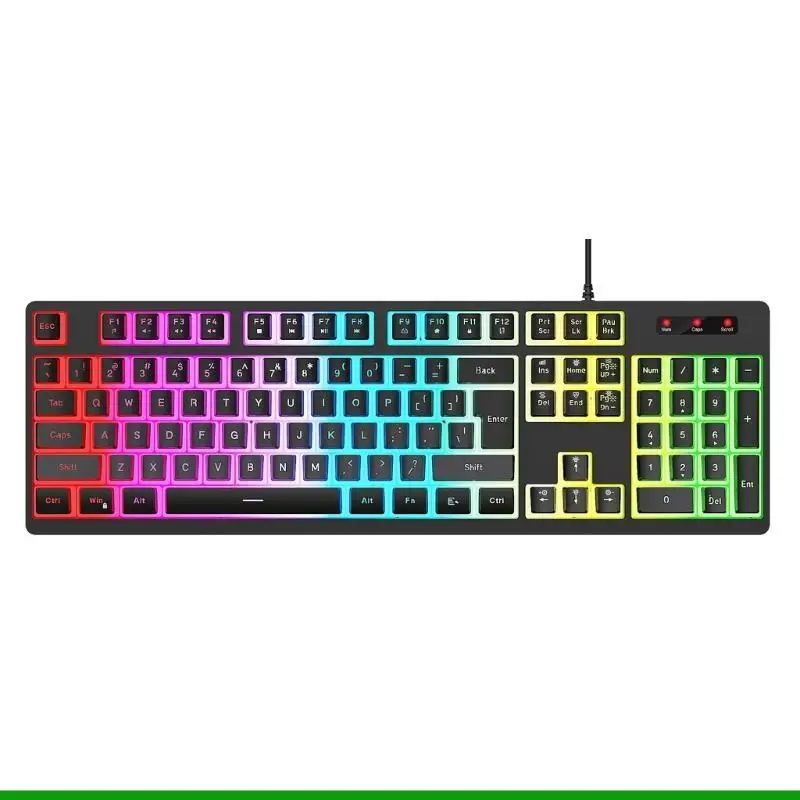 U55C Mechanical Gaming Keyboard Full Size LED Rainbow Backlit Ultra-Slim 104 Keys Ergonomic Computer PC for Windows