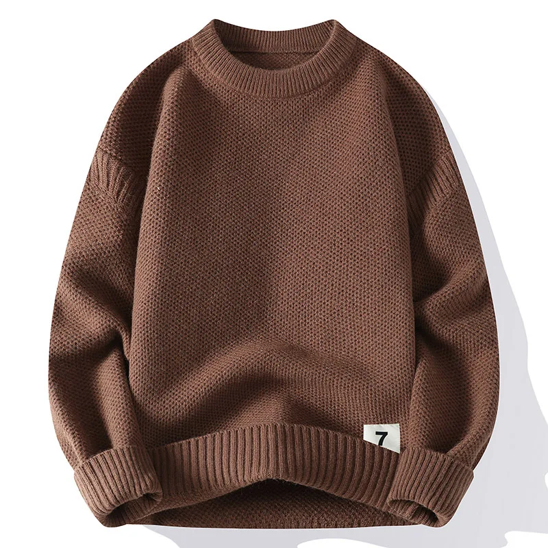 GIOIOMen's Sweater，2025Spring New Solid Color Loose Casual Knitted Pullover，Bottom Pullover，Fashion Men's Wear