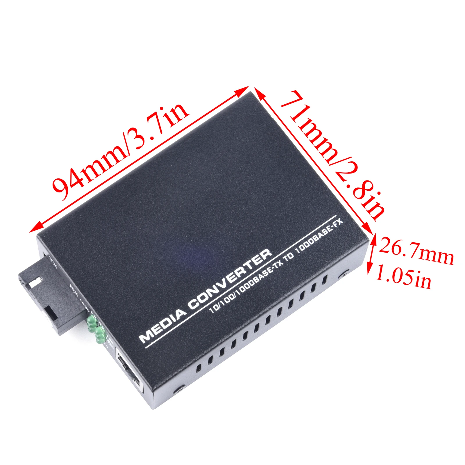 جيجابت محول الوسائط الألياف البصرية HTB-GS-03 10/100/1000Mbps وضع واحد إلى RJ45 3Km SC UPC/APC مصدر طاقة خارجي #3