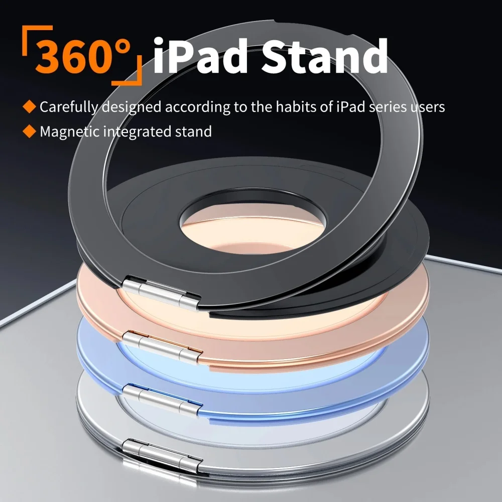 360° Rotatable Universal Magnetic Tablet Holder Stand Adjustable Support Multi‑Angle Viewing Desktop Bracket Tablet Accessory
