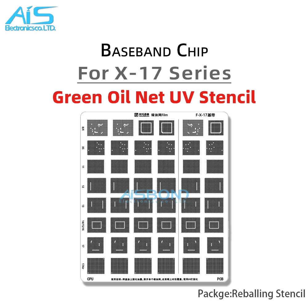 Amaoe Green Oil Net UV Solder Mask Ink Kit For iPhone 17 16 15 14  Plus 13 Pro Max 12 Mini 11 X XS XR BGA Reballing Stencil