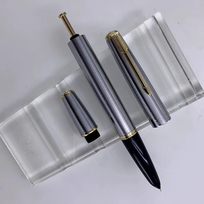 Yongsheng 601 14k Fountain Pen Stainless Steel Piston-filled Gold Pen For Writing School Business Office Gift Writing Supplies