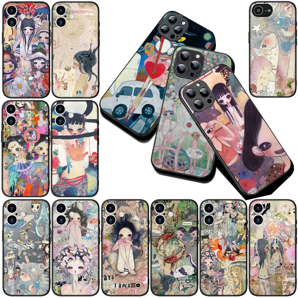 Мягкий чехол для OPPO A18 A40 A60 A80 A16 A17 A38 A78 A79 A54 A57 A58 5G 4G Чехол для телефона Ayas Anime Girl Takanos Art Черный корпус Мягкий чехол для OPPO A18 A40 A60 A80 A16 A17 A38 A78 A79 A54 A57 A58 5G 4G Чехол для телефона Ayas Anime Girl Takanos Art Черный корпус