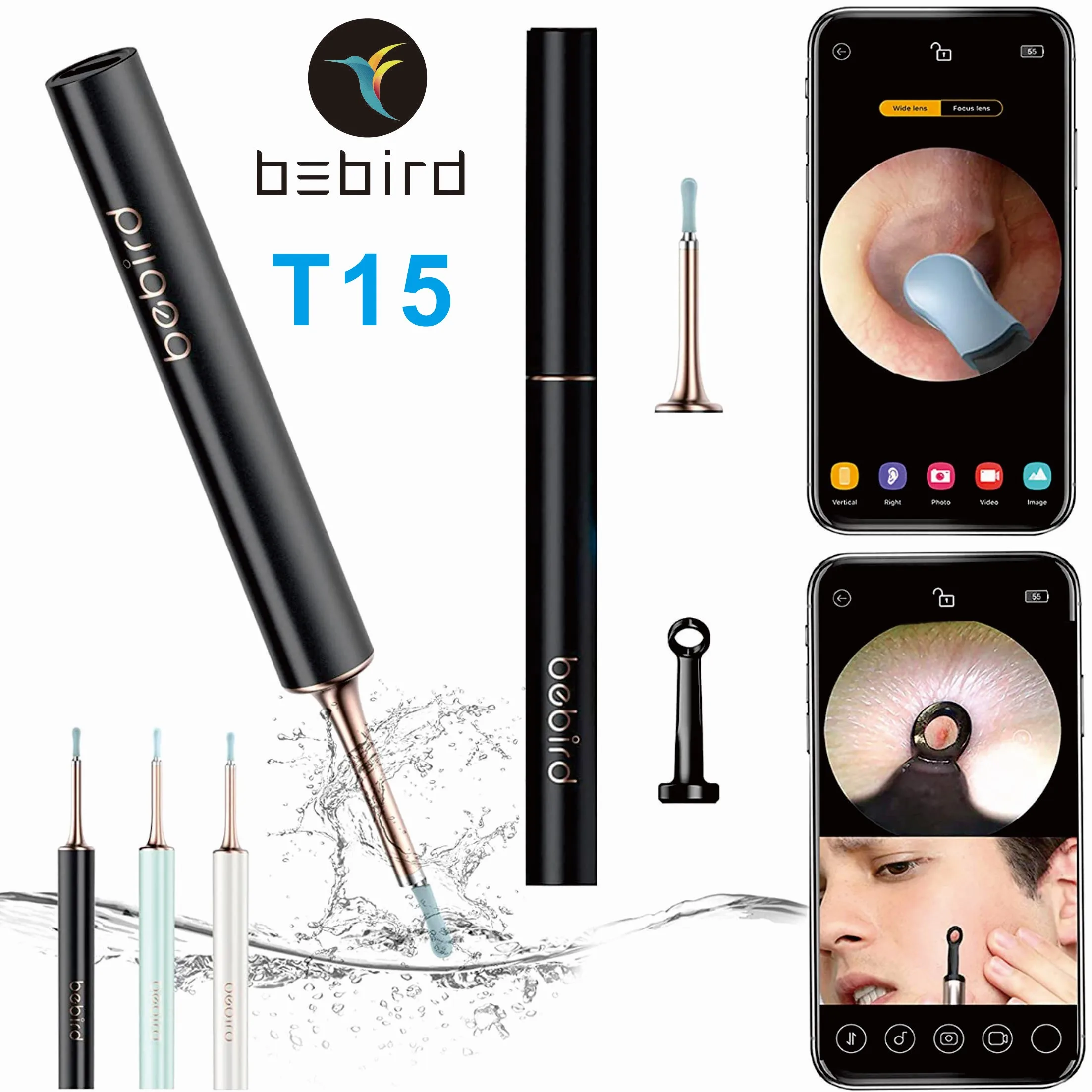 

Bebird T15 2 In 1 Ear Clean And Acne Squeezing Kits Camera For iPhone,Visual Blackhead Removal Tool Earwax Picker For Youth Man