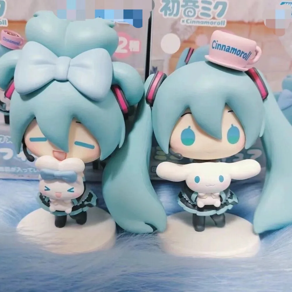 

Hatsune Miku Cinnamoroll Anime Q Version Action Figurines Kawaii Doll Model Desktop Decoration Toys With Box Gift For Anime Fans