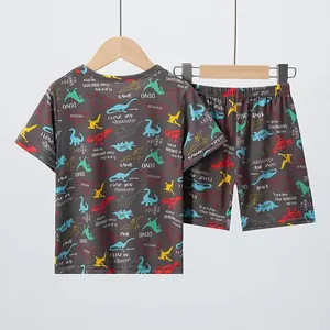 2 -piece cute dinosaur clothes for boys and girls, children's shorts and short sleeves, casual casual suit, summer Main Main Sales Joker - №9