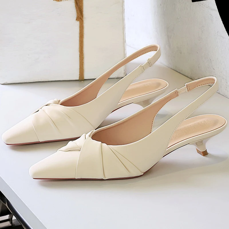 

BIGTREE Shoes Женские туфли на низком каблуке 3 см, плиссированные женские туфли с бантом, женские туфли-лодочки с открытым ремешком на крючках, женские летние босоножки на низком каблуке