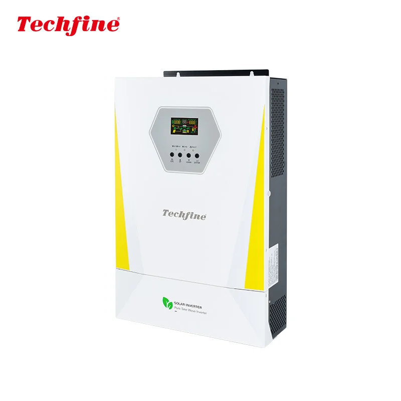 

Солнечный инвертор Techfine с параллельной функцией постоянного тока в переменный ток 48 В 3 кВт 5 кВт с разделенной фазой Встроенный инвертор гибридной солнечной системы MPPT