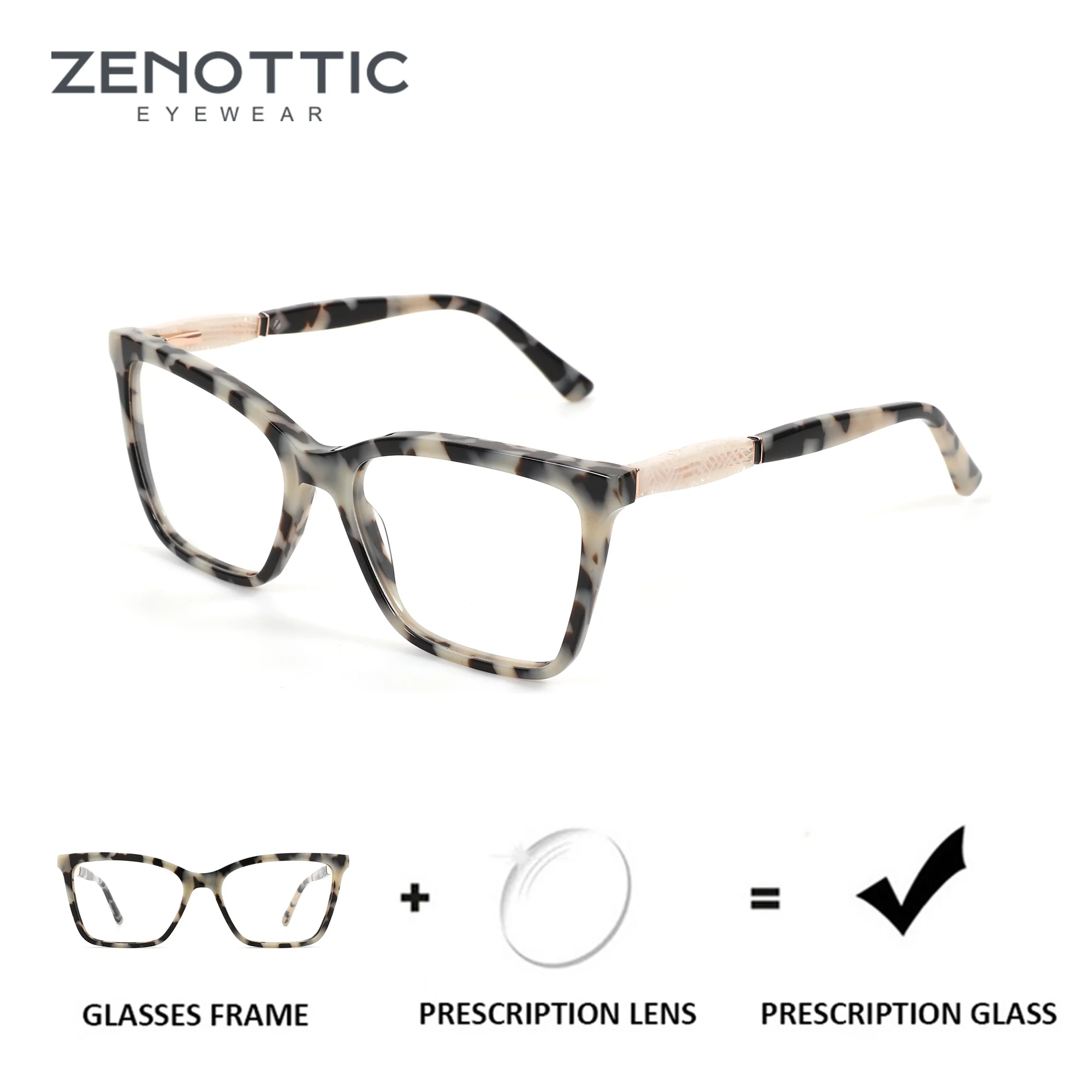 ZENOTTIC – lunettes de vue en acétate pour femmes, verres progressifs pour myopie avec recette optique personnalisée