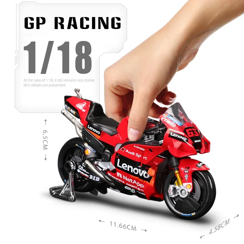 Maisto 1:18 2021 Ducati Lenovo Team #63 Francesco Bagnaia #43 2018 Licensed Simulation Alloy Car Motorcycle Model Toy Collection