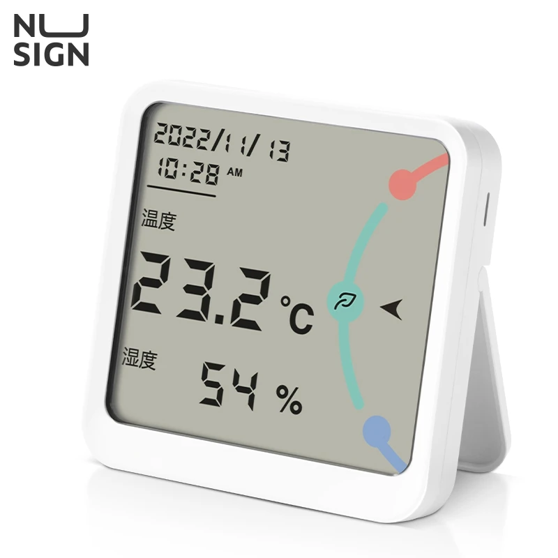 Deli Nusign NS873 Electronic Thermo-Hygrometer 3-Color Temperature And Humidity Meter for Home Monitoring