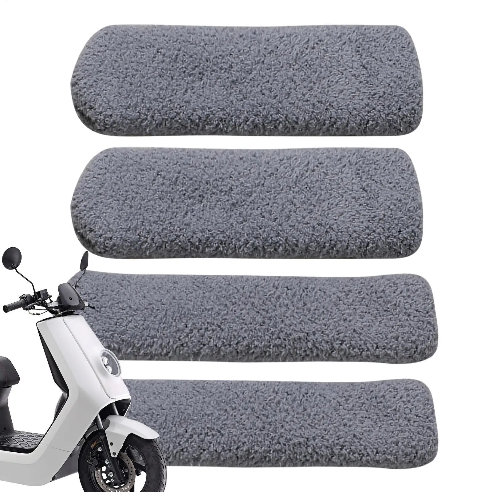 Motorcycle Hand Grips Covers 4Pcs Universal Motorcycle Electric Vehicle Handle Cover Handlebar Cover Coldproof Warm Padded