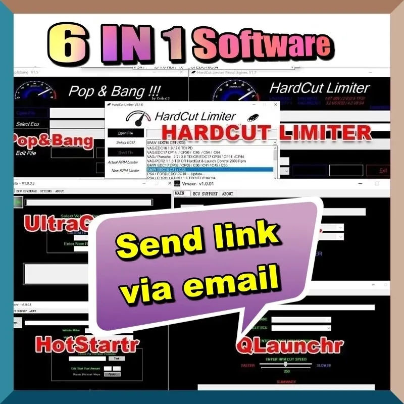 

2025 hot sale Car tool Pop&Bang +Hard Cut Limiter Diesel + Petrol Engines + HARDCUT LIMITER VMAX+ HotStartr + QLaunchr Software