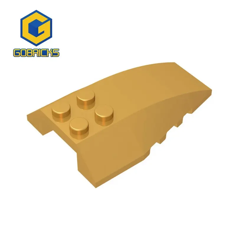 Gobricks 1 Pcs MOC Wedge Curved 6 x 4 Triple Bricks Compatible With 43712 Model Building Blocks Parts Kids Birthday Gift DIY Toy