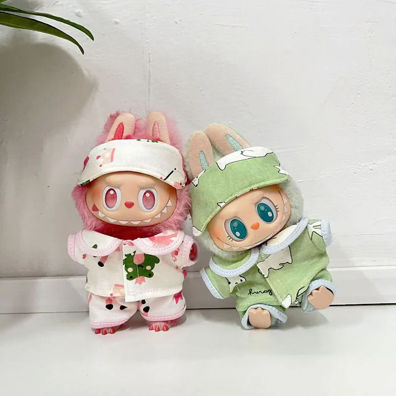 

Labubu 1st - 3rd Gen Cozy Pajama Outfits Cute Printed Sleepwear Sets For 15/17cm Dolls