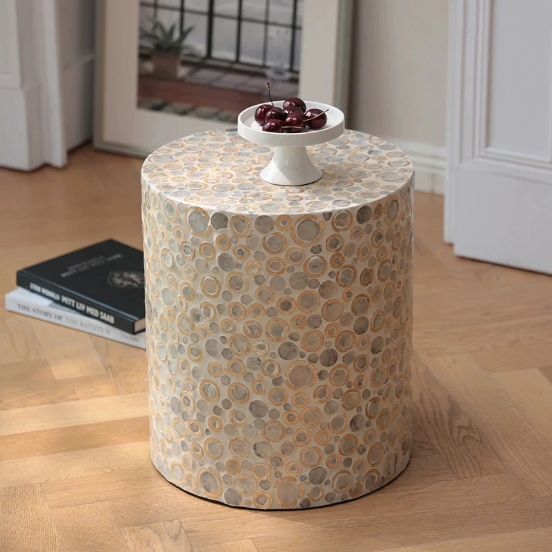 Creative Shell Tea Table,Luxury Coffee Table,Living Room Sofa Side Table,Round Storage Desk,Bedroom Nightstand,Nordic Furniture