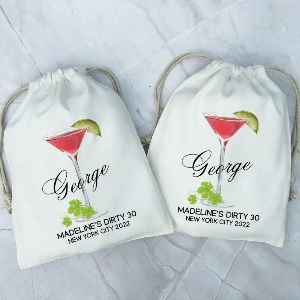 20 pcs Birthday Hangover Kit Bags,martini hangover kit,Bachelor Party Favors,Custom Hangover Kits,New York Bachelorette Bags