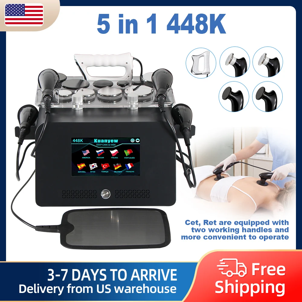 448K Tecar Therapy Equipment Diathermy Body Shaping Slimming Fat Reduction Massage SPA Beauty Skin Rejuvenation Diathermy Equipment