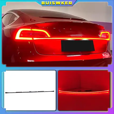 For Tesla Model 3 Model Y 2019-2023 Through Taillight Dynamic Tail Rear Light Strip Upgrade And Modification Decoration