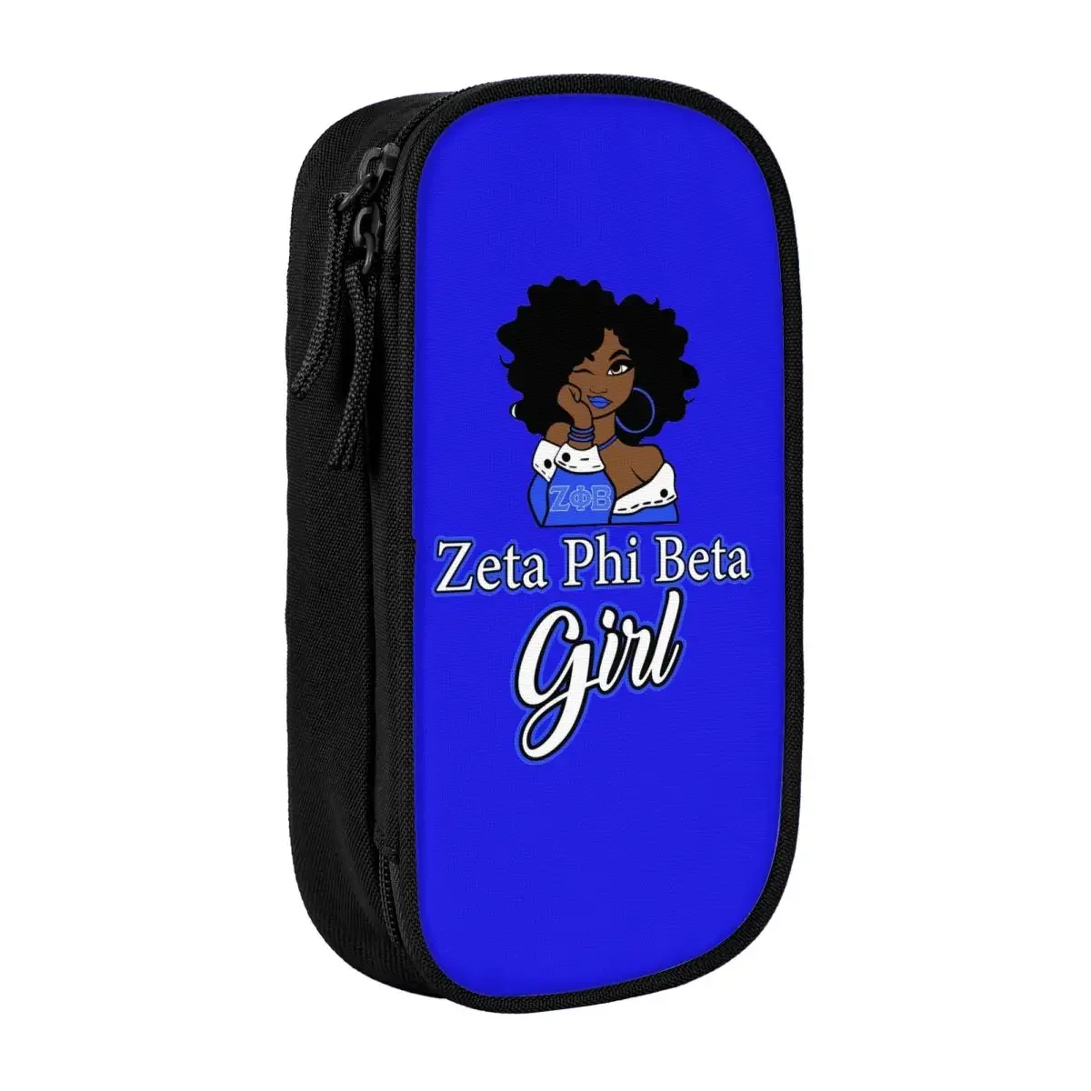 Customized Zeta Girl Kawaii Pencil Case Girl Boy Large Capacity Zeta Phi Beta Sorority Pencil Pouch Student School