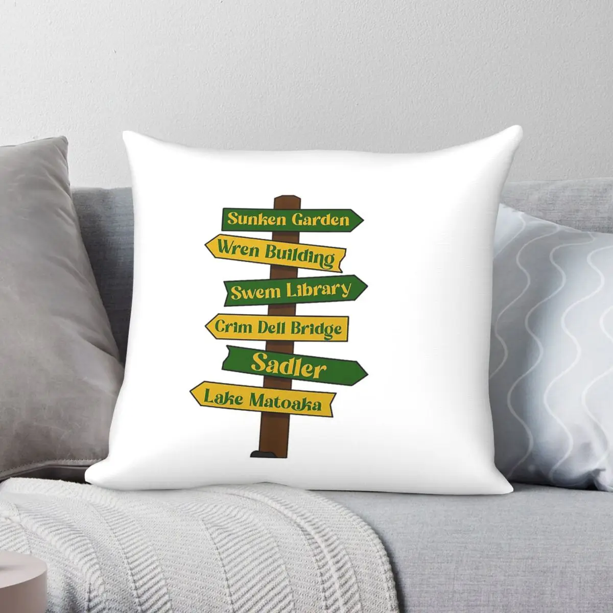 William And Mary Sign Square Pillowcase Polyester Linen Velvet Creative Zip Decorative Pillow Case Sofa Cushion Cover 45x45