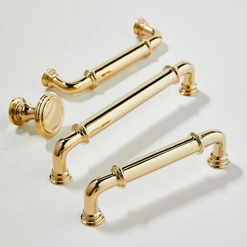 Antique Bronze Gold Cabinet Handles Kitchen Door Knobs Brass Cupboard Handles for Drawer Pulls T Bar Furmiture Hardware Handles