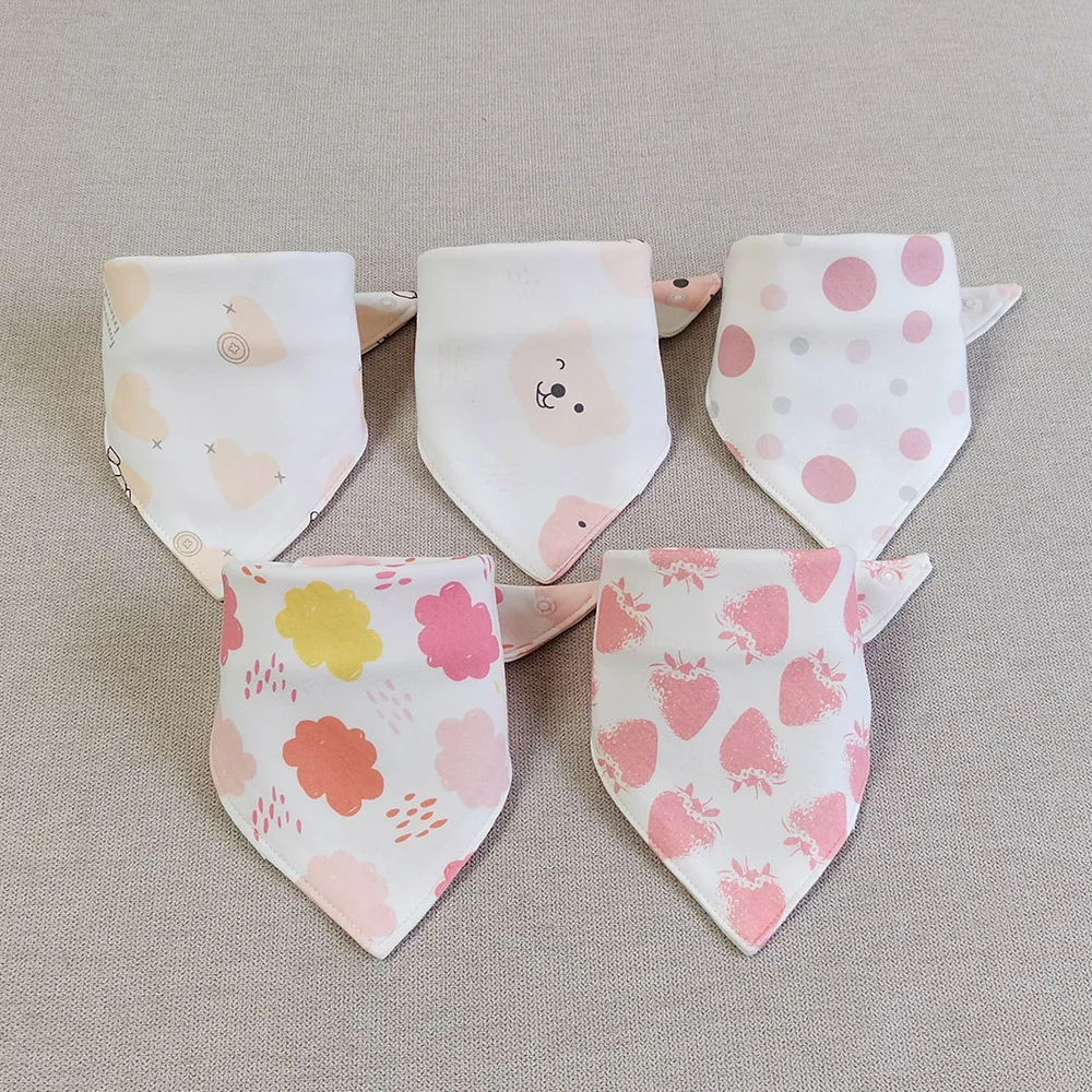 5 Pieces/Lot Baby Bibs For Feeding Cotton Triangle Soft Teething Saliva Towel Bandana Bibs Drooling Newborn Stuff