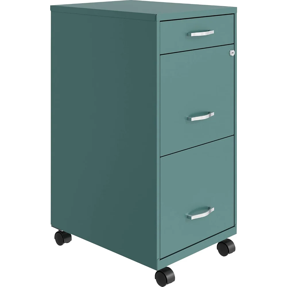 

LYS SOHO Box/File/File Teal Mobile Cabinet, 3 Drawer