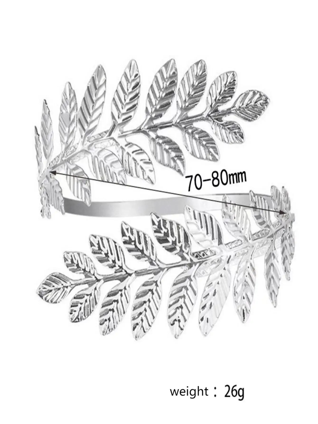 Leaf-Shaped Adjustable Metal Arm Cuffs for Brides