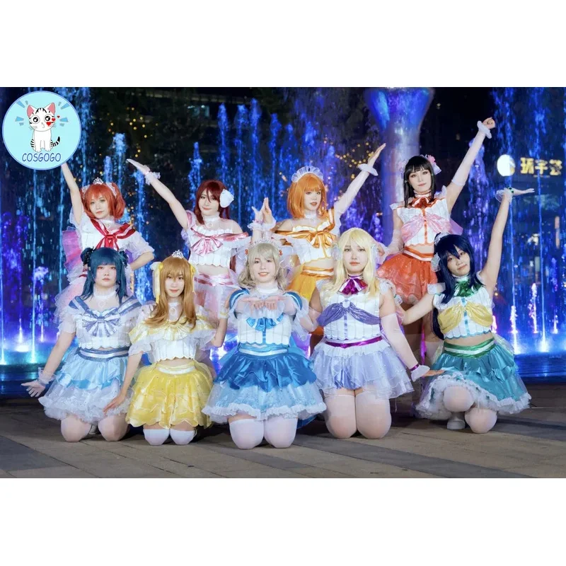 COSGOGO [Индивидуальный] LoveLive!Саншайн! !Aqours Love Aquarium Chika Ruby Dia Kunan Все учащиеся Прекрасный SJ Косплей Костюм Womena;2