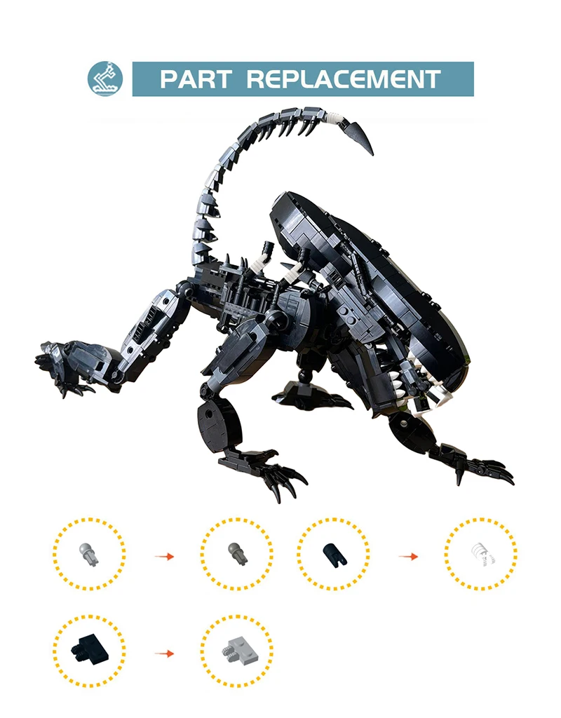 MOC Movie Xenomorph Building Block Kit Outer Space Alien Monsters Brick Assembly Model DIY Adult Kid Birthday Holiday Toy Gift