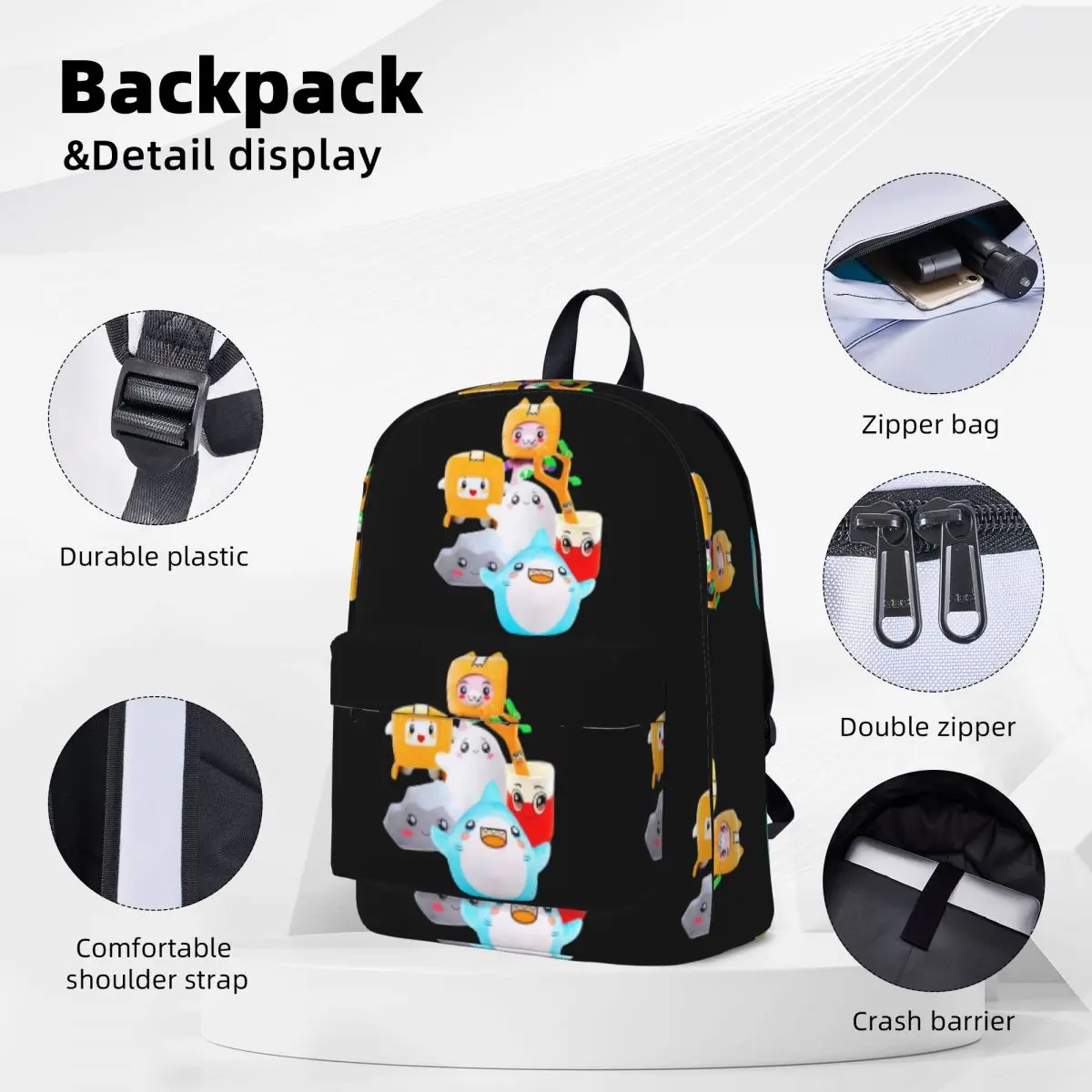 Rocky Lankybox Lanky Box Backpacks Large Capacity Student Book bag Shoulder Bag Laptop Rucksack Casual Children School Bag