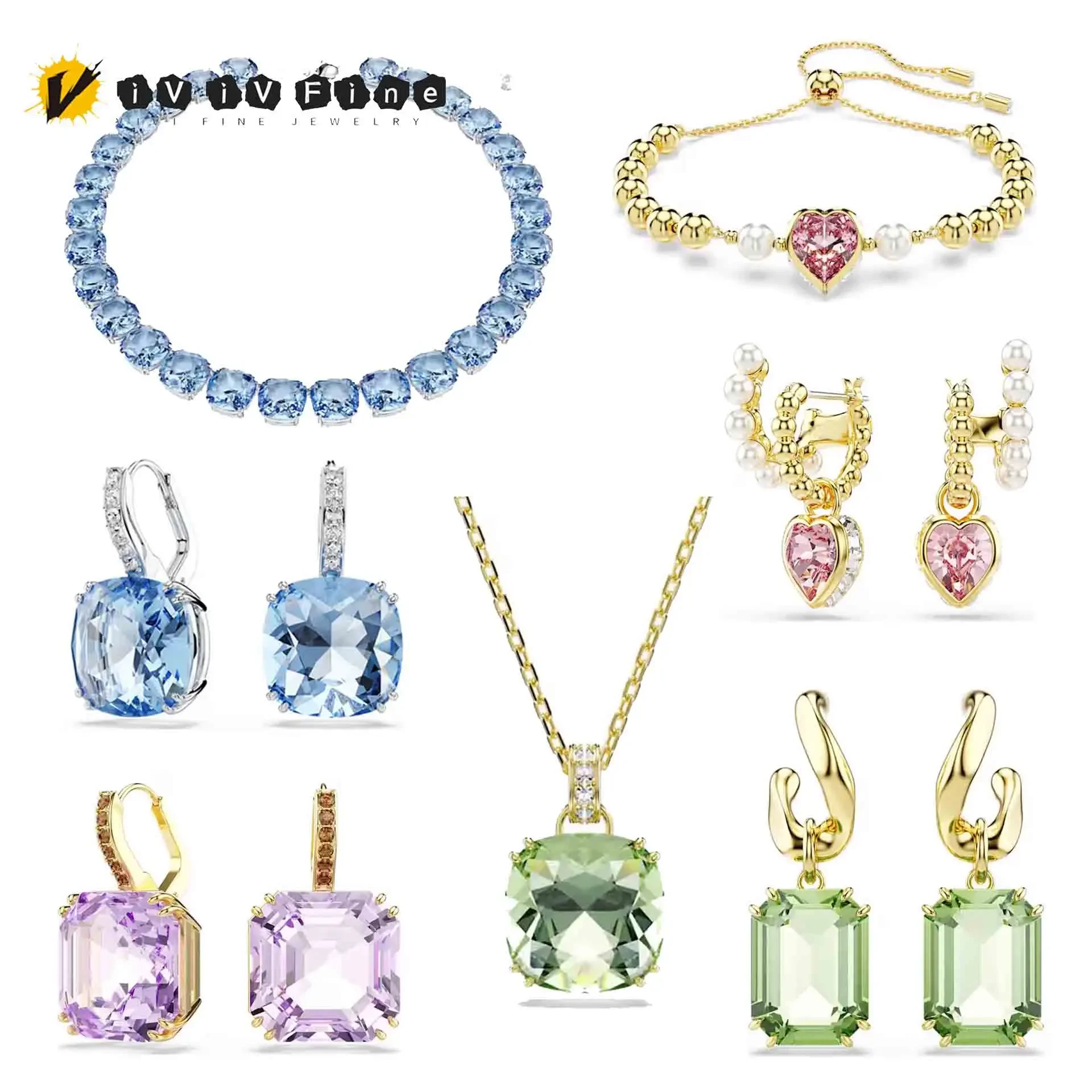 Princess Luxury Jewelry Set 2026 Sparkling Heart-Shaped Crystal Necklace Earrings Bracelet Ring for Women Romantic Gift