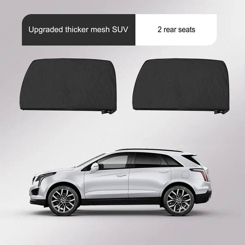 Car Side Curtain Summer Car Window Sunshade Vehicle Mosquito Nets Ventilation Anti-UV Thermal Insulation Front Rear SUV Curtain